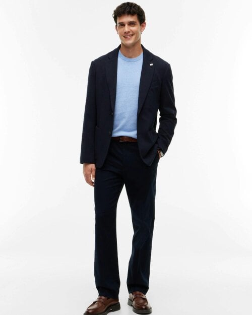 Tommy Hilfiger Organic Cotton Cashmere Mens Crew Sweater - Vessel Blue Heather