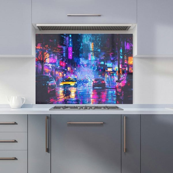 Warren Reed New York City Traffic Digital Art Glass Kitchen Splashback - 00008