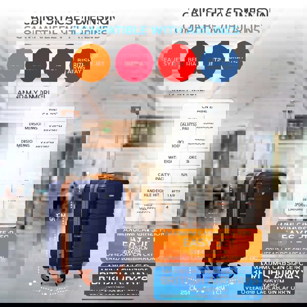 Flight Knight 56x45x25cm EasyJet (Paid), BA & Jet2 Large Hard Cabin Carryon Suitcase