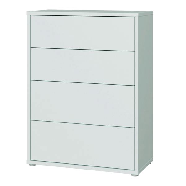Alice Springs 4 Drawer Chest with Push-to-Open Drawers in Light Grey