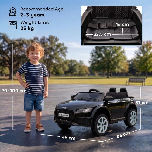 AIYAPLAY 12V Audi TT RS Licensed Electric Car with Remote Control