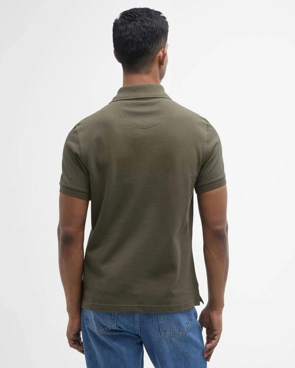 Barbour Tartan Pique Polo Shirt - Dark Olive