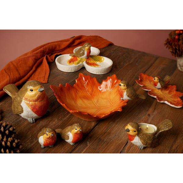 Country Living Robin On A Leaf Trinket Dish