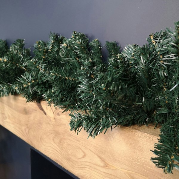 Samuel Alexander 2.7m x 25cm Plain Green Christmas Garland with 200 Tips