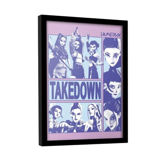 K-Pop Demon Hunters Takedown Framed Poster - Blue