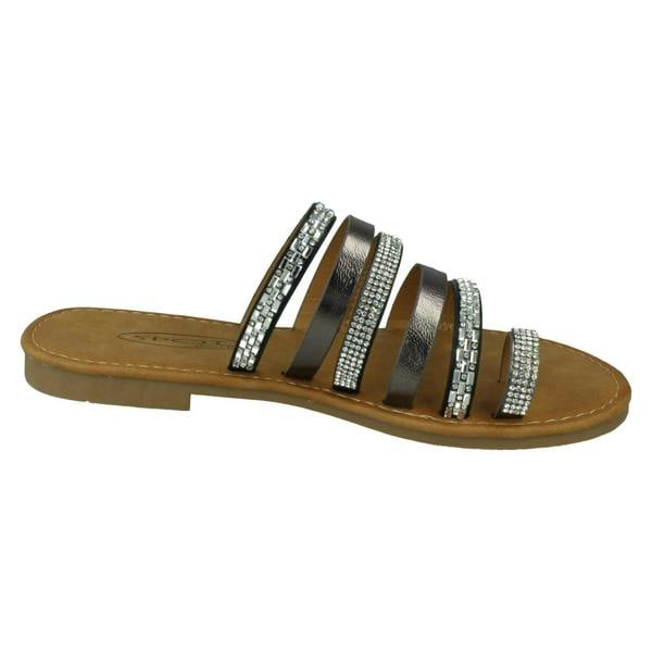 Spot On Ladies Spot On Flat Strappy Sandals F00262