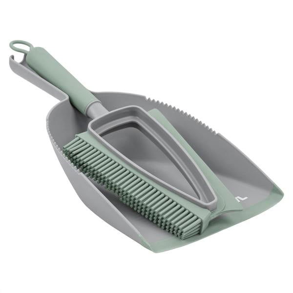 JVL Rubber Dust Pan And Brush - Grey