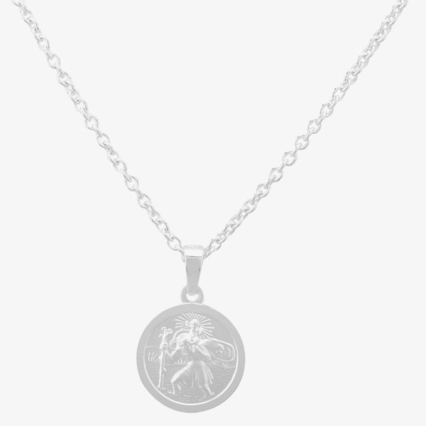 T. H. Baker Silver Small Round St Christopher P30-8051-SC1118