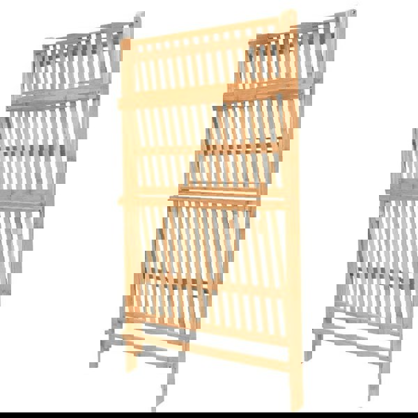 3-Tier Foldable Plant Stand Wooden Ladder Shelf Natural/White Living and Home