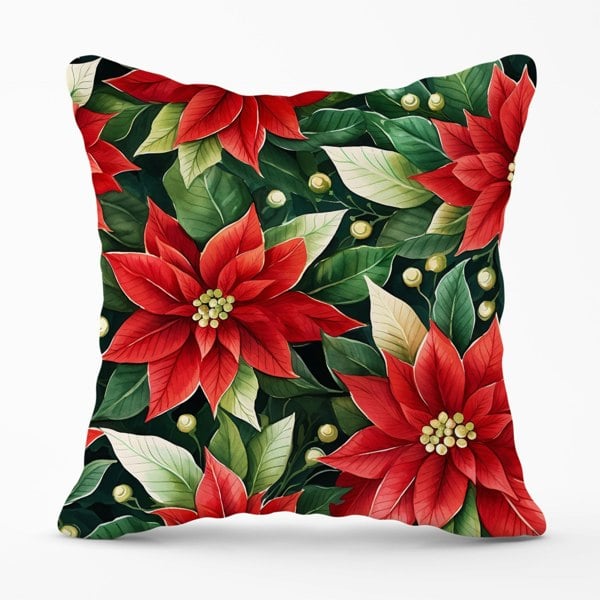 Warren Reed Poinsetta Watercolour Cushions