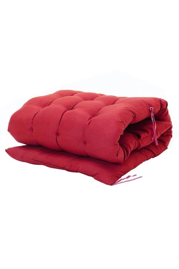 Living and Home Red Sun Lounger Cushion Garden Bench Cushion with Anti-Slip Cover , 160 cm W x 50cm D