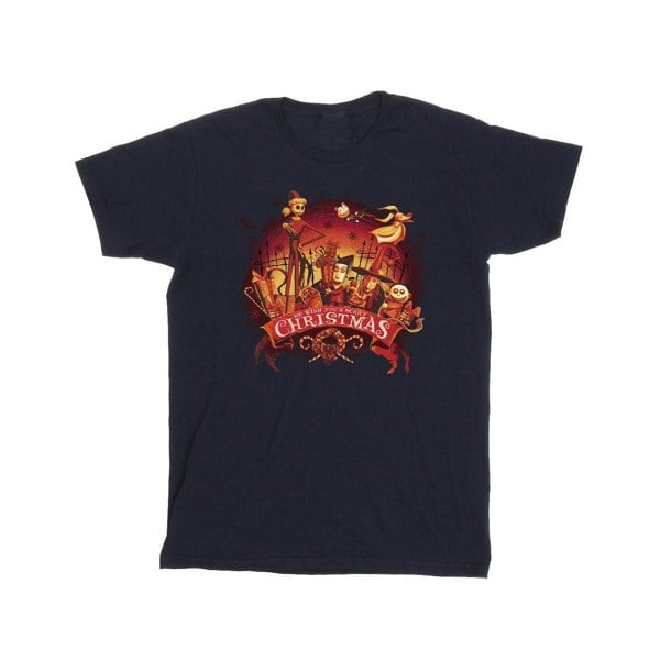 Disney Mens The Nightmare Before Christmas Scary Christmas T-Shirt - Navy Blue