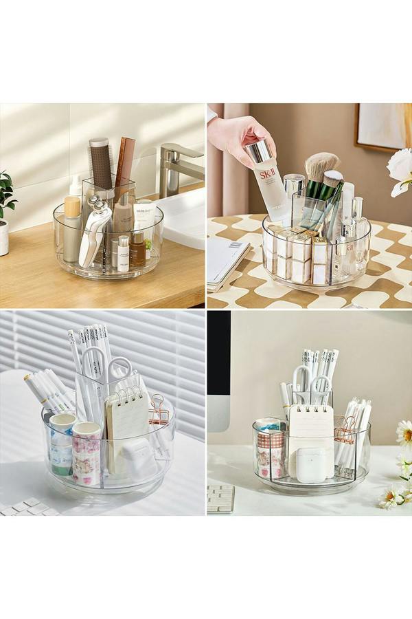 Living and Home 360 Rotating Makeup Cosmetic Organizer Turntable Office Dormitory Bathroom Storage Tray Box