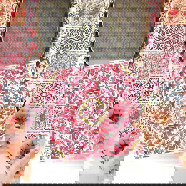 WT1518 - Moroccan Rose Red Mosaic Tile Sticker - 15 cm x 15 cm - 24 pcs