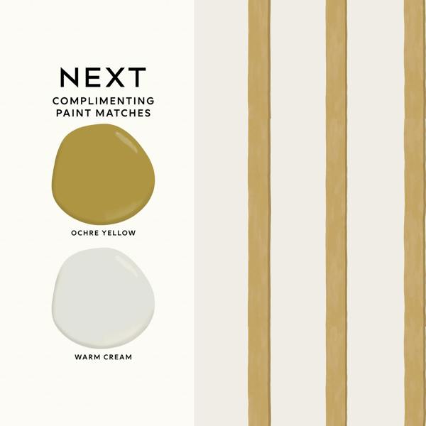 Next Painted Stripe Ochre Wallpaper