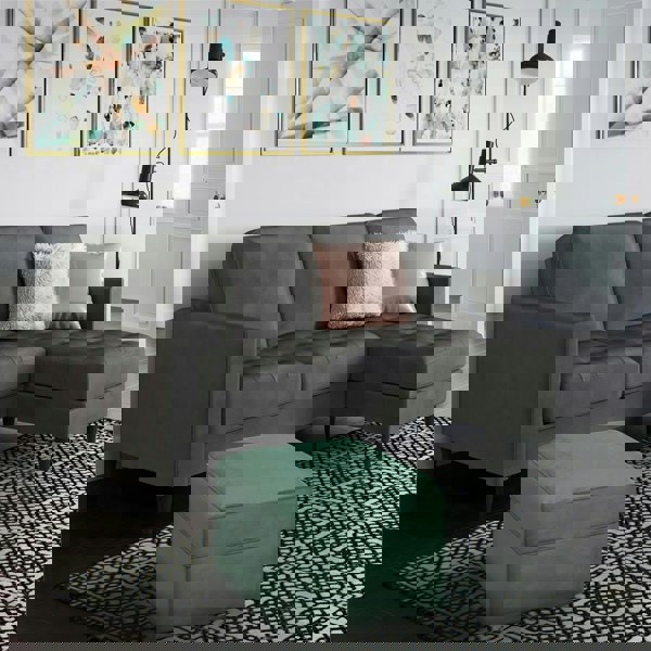 Dorel Home Strummer Reversible Sectional Sofa Grey