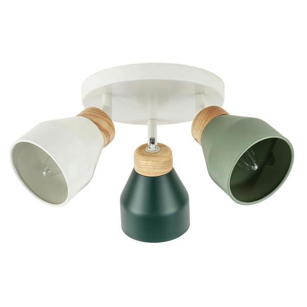 Modern Scandinavian Style Spot Ceiling Light in Olive and Forest Green Image 8