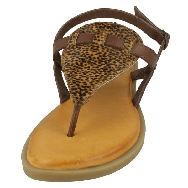 Leather Collection Ladies Leather Collection Animal Print Sandals F00228