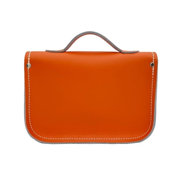 Zatchels Leather Midi Satchel - Orange