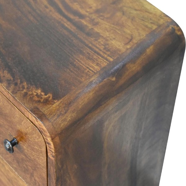 Artisan Furniture Solid Wood Mini Curved Chestnut Chest