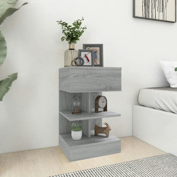 Berkfield Bedside Cabinets 2 pcs Grey Sonoma 40x35x65 cm Engineered Wood