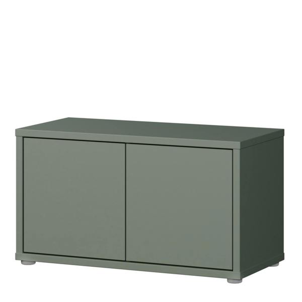 Furniture To Go Alice Springs Bench with 2 Doors Push-to-Open in Sage Green