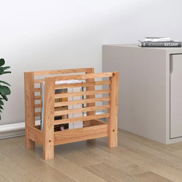Berkfield Magazine Rack 40x26.5x38.5 cm Solid Wood Walnut