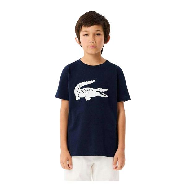 Lacoste Childrens/Kids Large Logo Premium Cotton T-Shirt - Navy - 