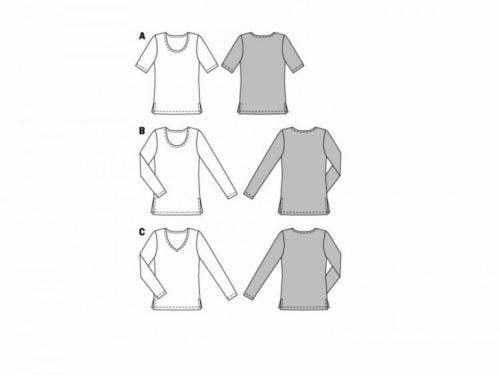 Burda Sewing Pattern 6611 Tops For Women, 10 to 24 - Easy