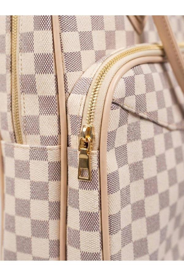 Ava Checkered Holdall - Black