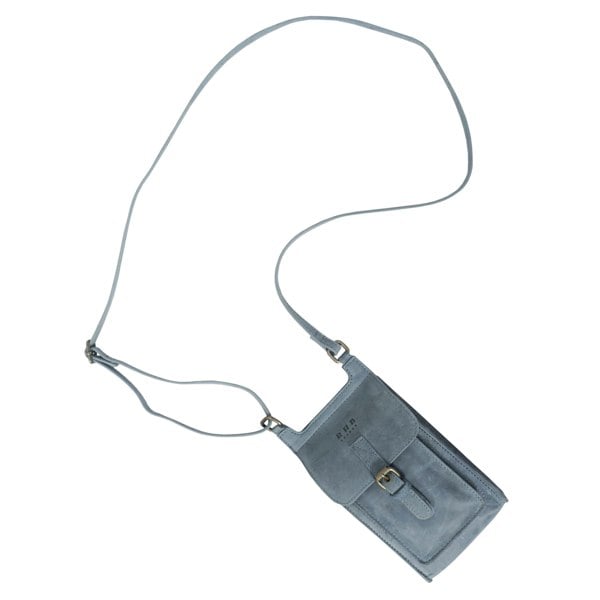 Real Hide Bags 'MYLA' Denim Distressed Real Leather Mobile Phone Crossbody Bag