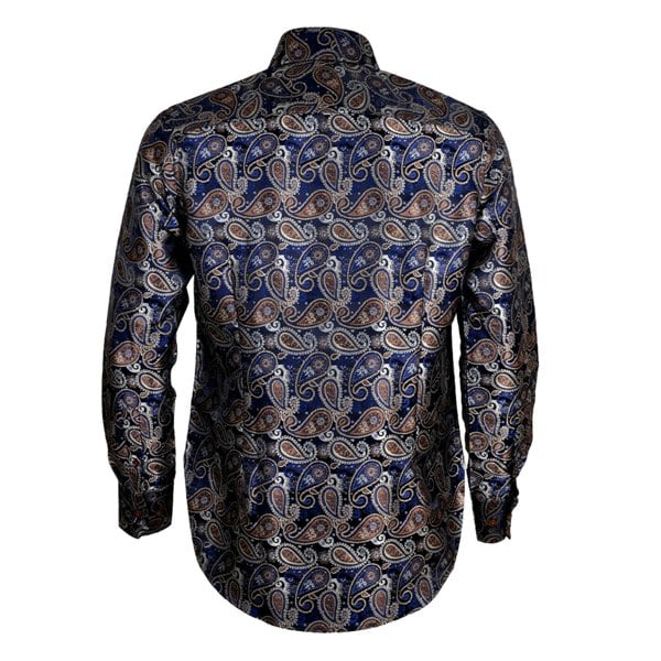 Kensington Paisley Jacquard Shirt – Brown