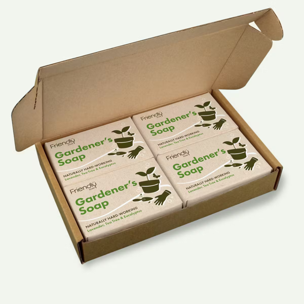 Friends Friendly Soap - Gardener's Soap - Lavender, Tea Tree, Eucalyptus, Cumfry & Pumice - 4 X 95g