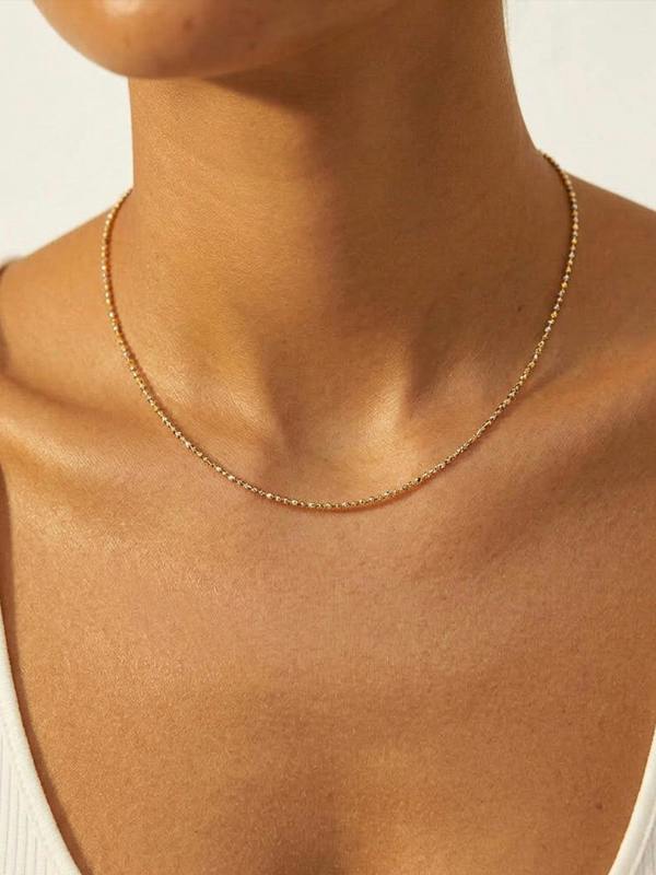 MUCHV Two Tone Beaded Chain Necklace - Adjustable