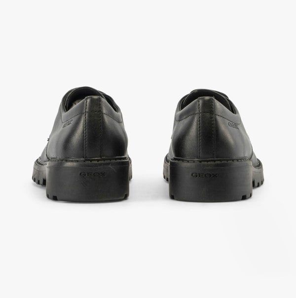 GEOX CASEY G C Girls Leather Lace Up School Shoes Black