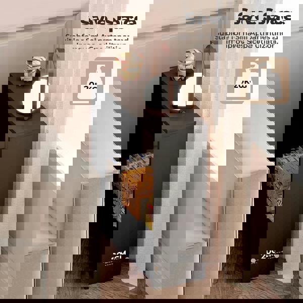 Levede Narrow Side Table Slim End Table Sofa Accent Table Magazine Storage Shelf