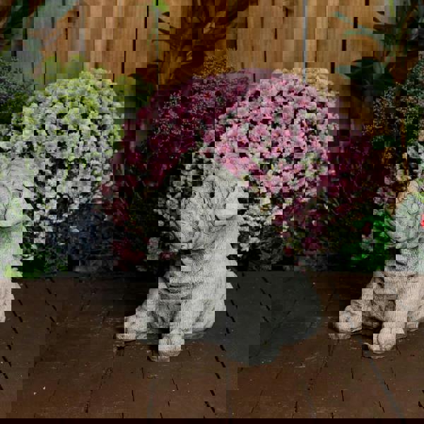 Cute Bulldog Pup Garden Ornament Dog Statue 