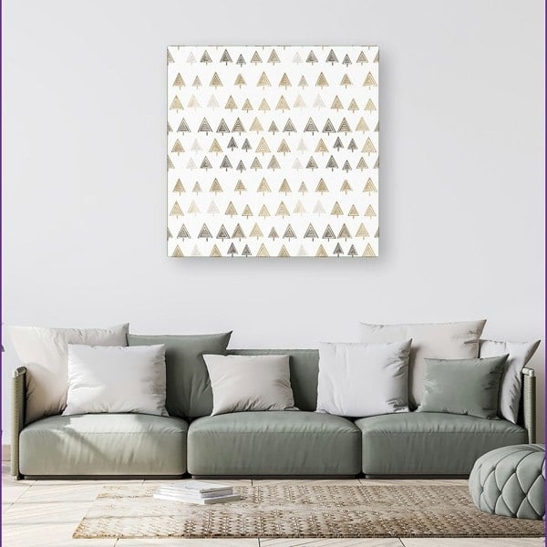 Warren Reed Geometric Christmas Tree Pattern Canvas