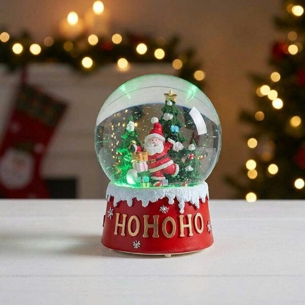 Garden Greatness Musical Santa Snow Globe with Swirling Snow