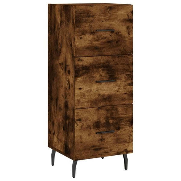 Berkfield Highboard Smoked Oak 34.5x34x180 cm Engineered Wood