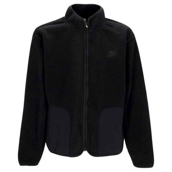 NIKE FB8386 010 Sherpa Fleece Jacket BLACK FLEECE ZIP TOP MENS M