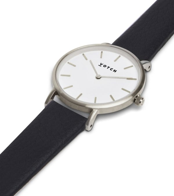 Votch Silver & Black Watch | Petite