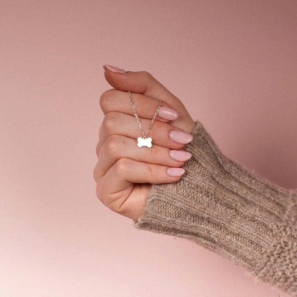 Personalised Sterling Silver Bone Tag Necklace - MYLEE London