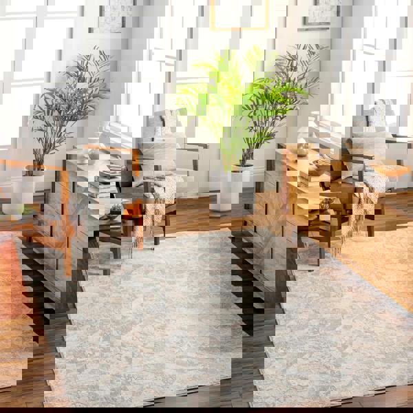 Livabliss San Francisco-Abstract Ivory Tan Modern Marble Rug