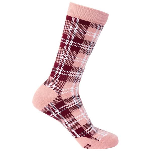 Trespass Unisex Adult Fergus Checked Socks - Dark Cherry - 