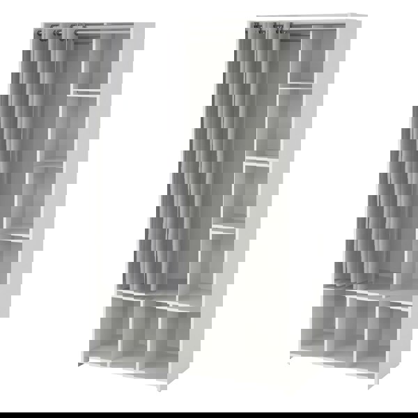 Furniture To Go Uppsala Open Mobile Wardrobe Unit in White with a Grey Textile Curtain