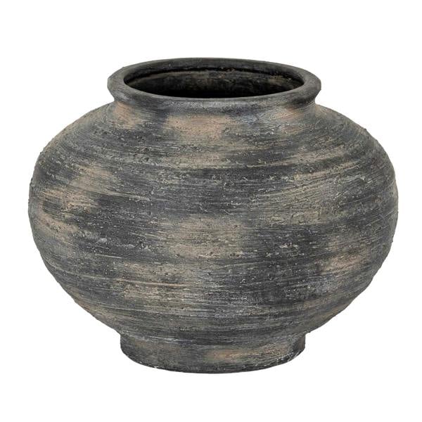 Hill Interiors Marra Squat Vase - Black - 