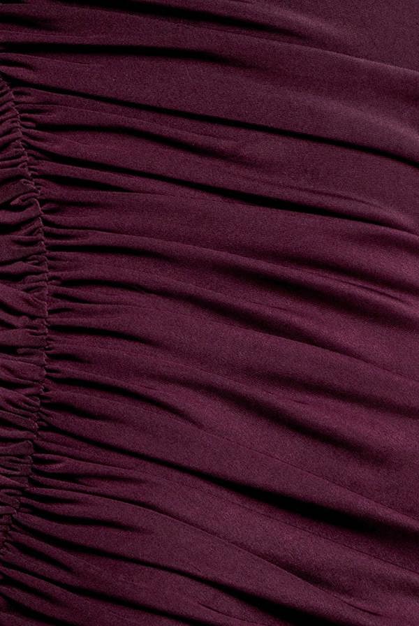 One Shoulder Asymmetric Twist Maxi Dress - Burgundy DR5089