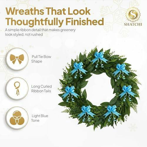 50mm Pale Blue Pull Bows, Multi-Pack Ribbon Gift Bows for Wrapping, Hampers and Décor image 4