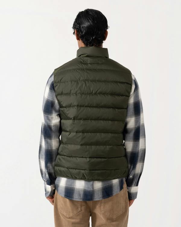 GANT Mens Light Down Shield Logo Gilet - 368 Dark Moss Green